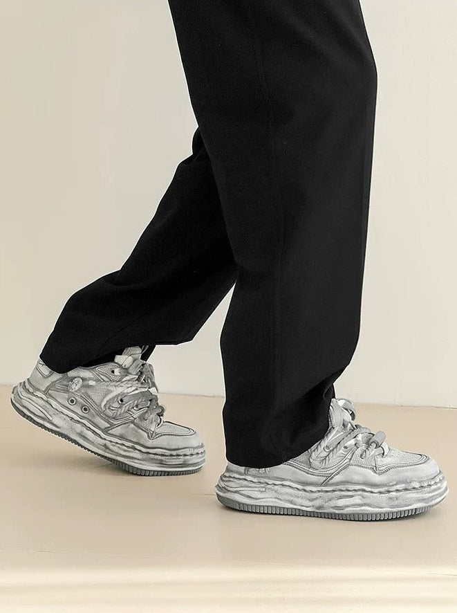 Wraith Low - Distressed White , - Streetwear Shoes - Slick Street
