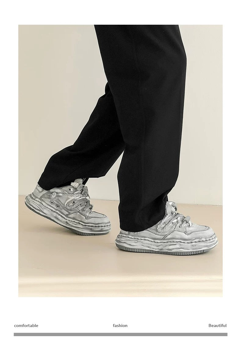 Wraith Low - Distressed White , - Streetwear Shoes - Slick Street