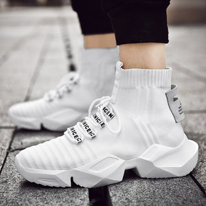 Nova Sock Runners - Triple White , - Streetwear Shoes - Slick Street