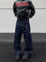 Double Waist Carpenter Jeans Royal Blue, 28 - Streetwear Jeans - Slick Street