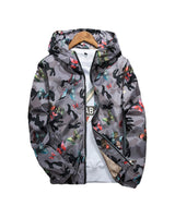 Nocturne Camo Windbreaker Gray, XS - Streetwear Jacket - Slick Street