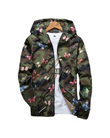 Nocturne Camo Windbreaker Green, XS - Streetwear Jacket - Slick Street