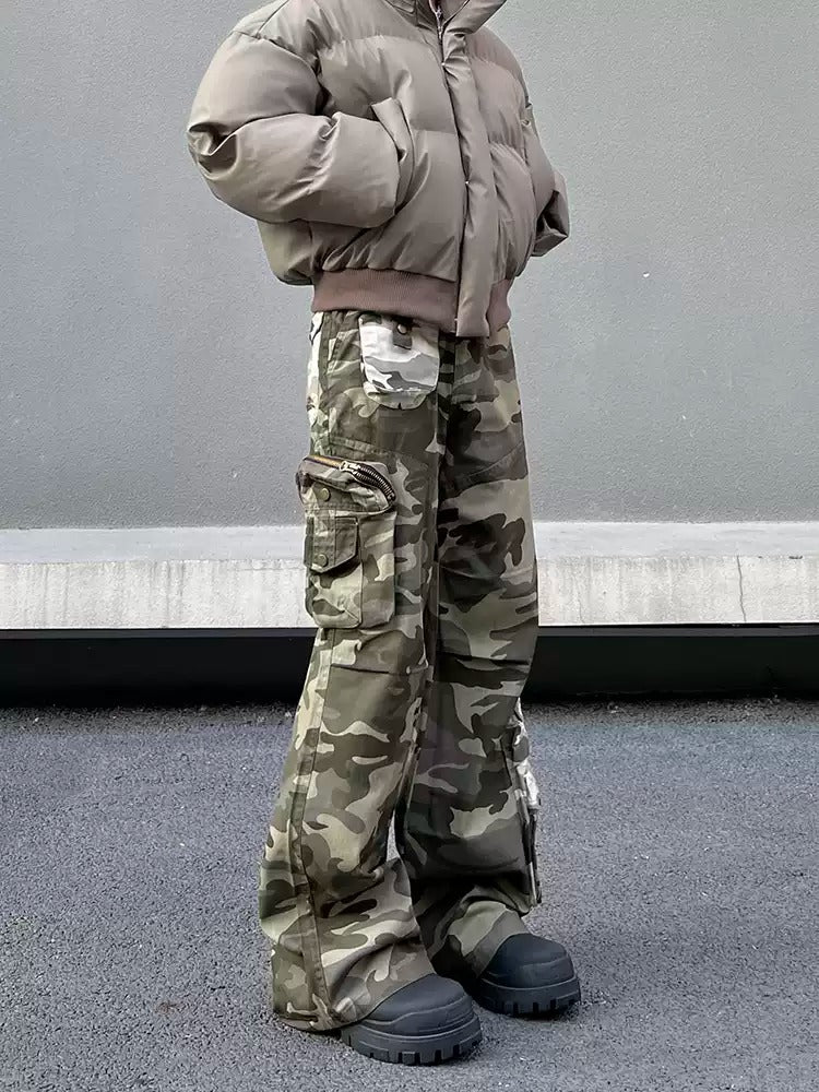 Haze Camo Cargos Camouflage, XS - Streetwear Cargo Pants - Slick Street