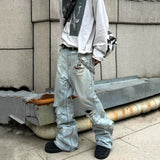 Pale Riot Distressed Flare Jeans
