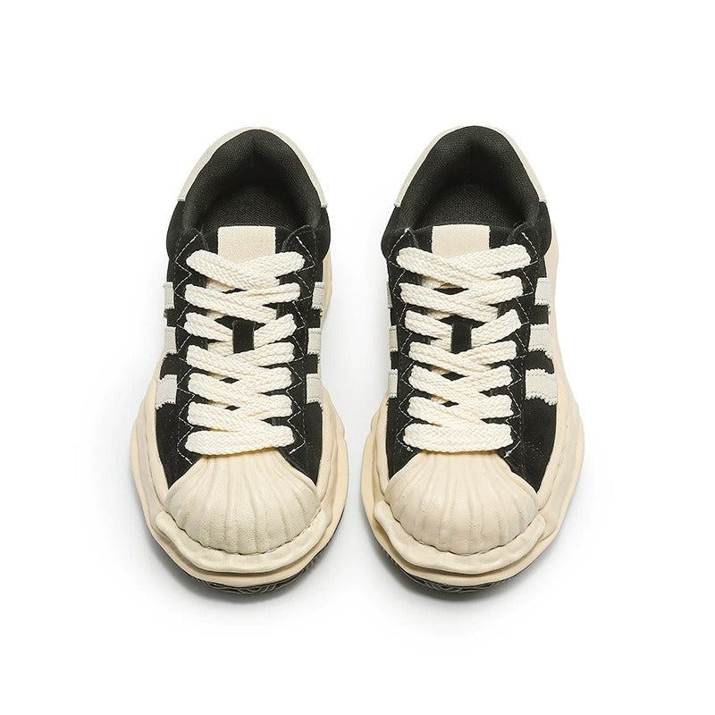 Ripple Suede Sneakers - Black , - Streetwear Shoes - Slick Street