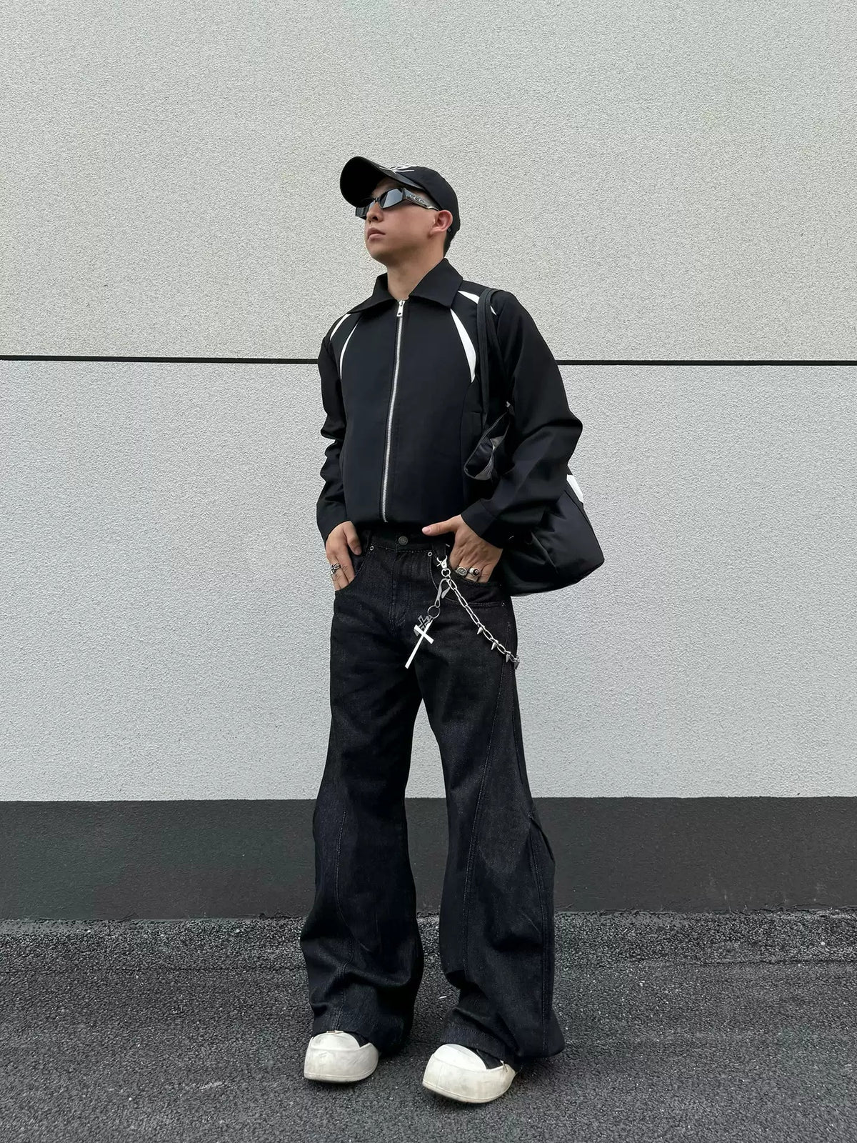 Baggy Black Raw Denim Jeans