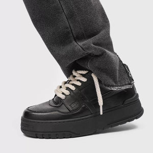 Rope Court Low - Deep Black , - Streetwear Shoes - Slick Street