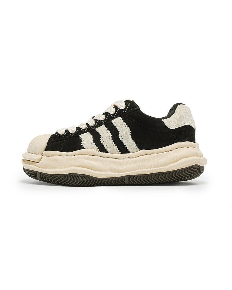 Ripple Suede Sneakers - Black Black, 36 - Streetwear Shoes - Slick Street