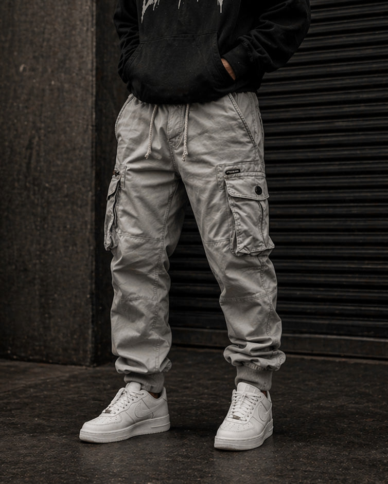 Rib Style Side Pockets Cargo Pants , - Streetwear Pants - Slick Street