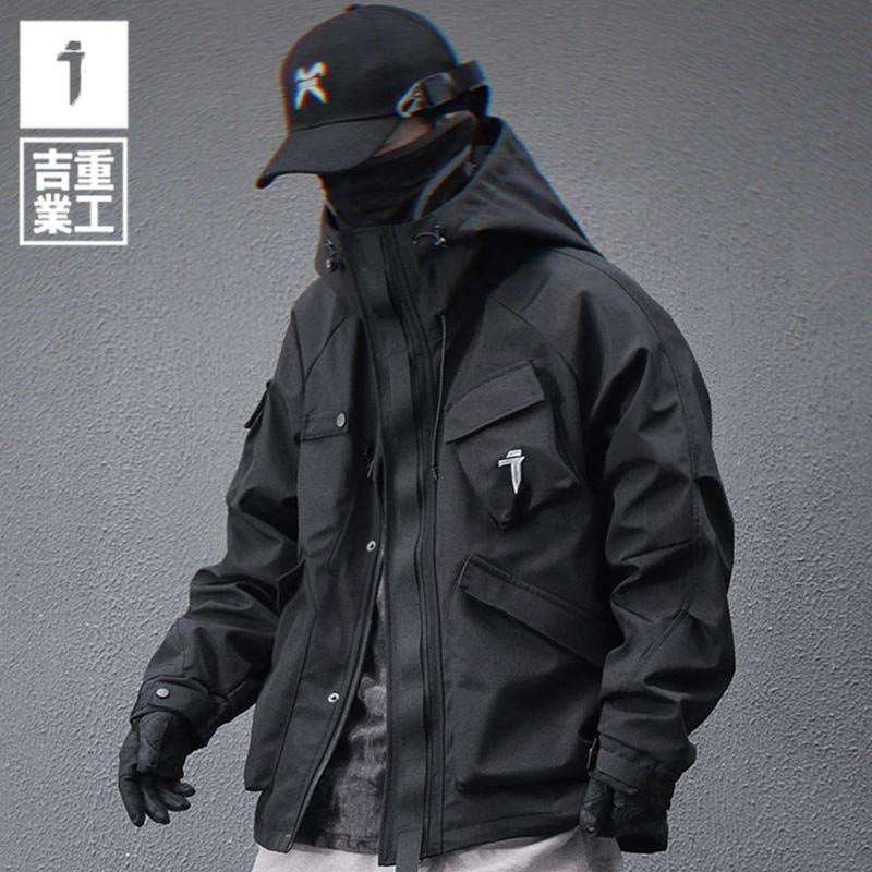 Night Industry Urban Techwear Jacket , - Streetwear Jacket - Slick Street
