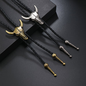 Bull Head Bolo Tie Necklace