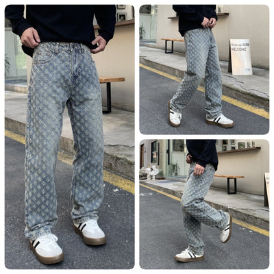 Frostflower Textured Jeans , - Streetwear Jeans - Slick Street