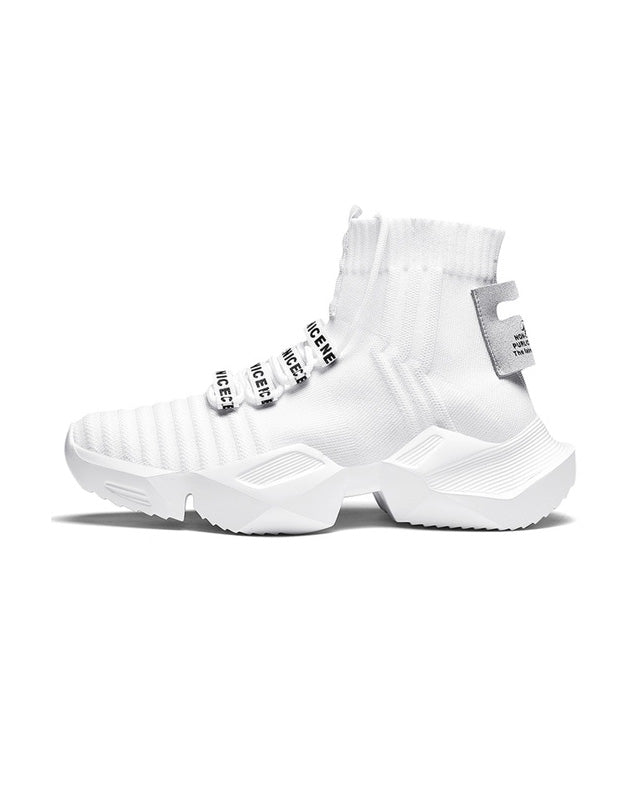 Nova Sock Runners - Triple White white, EU 39 - UK 6 - US 7 - Streetwear Shoes - Slick Street