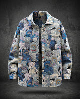 Teddy Bear Jacquard Jacket Blue, XS - Streetwear Jackets - Slick Street