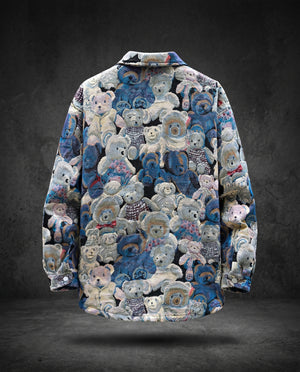 Teddy Bear Jacquard Jacket , - Streetwear Jackets - Slick Street