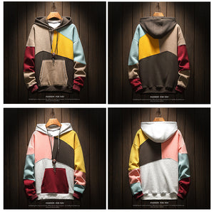 Contrast Patchwork Hoodie ,  - Streetwear Hoodie - Slick Street