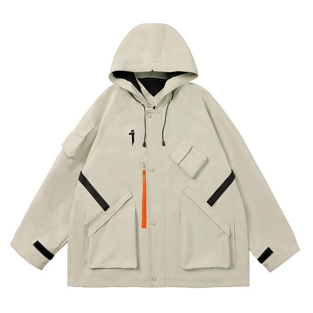 i Techwear Jacket Khaki, XS - Streetwear Hoodie - Slick Street