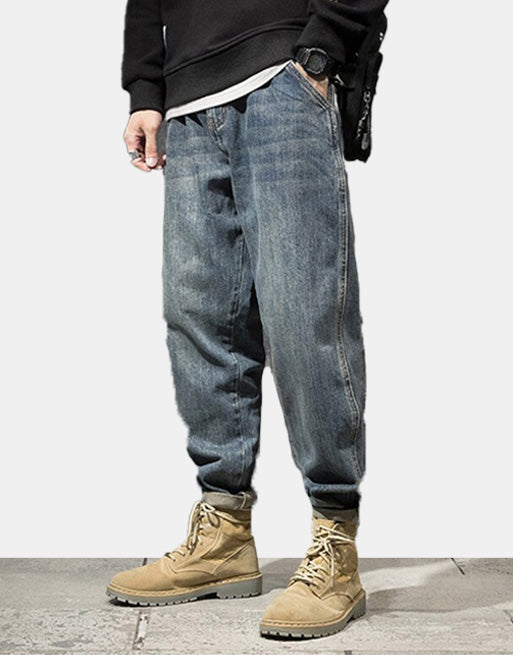 Denim Jean Joggers 32, Blue - Streetwear  - Slick Street