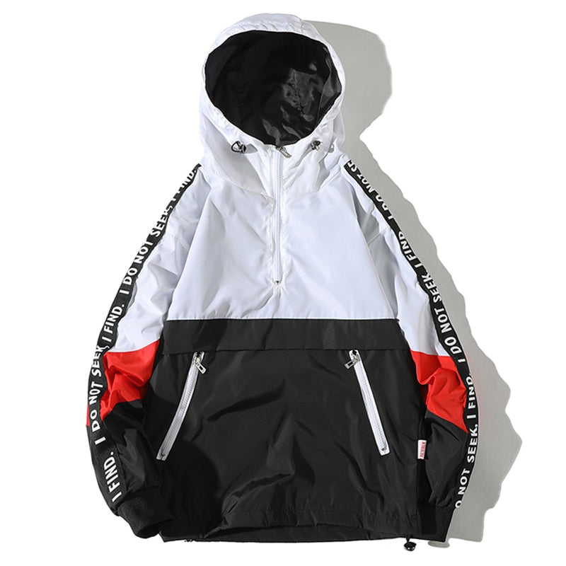 Color Block VA2 Windbreaker Jacket White, XS - Streetwear Jacket - Slick Street