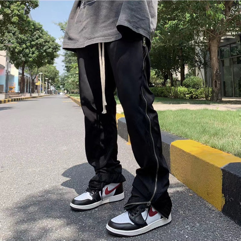 Corduroy Chino Side Zipper Style Pants ,  - Streetwear Pants - Slick Street