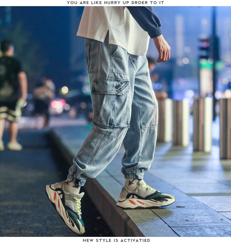Glacier Blue Color With Side Pockets Pants ,  - Streetwear Pants - Slick Street