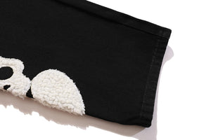 Star Skull Patchwork Straight Jeans ,  - Streetwear Jeans - Slick Street