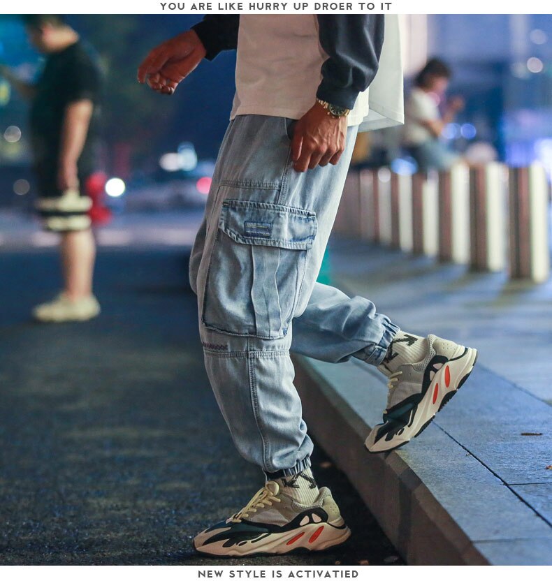 Glacier Blue Color With Side Pockets Pants ,  - Streetwear Pants - Slick Street