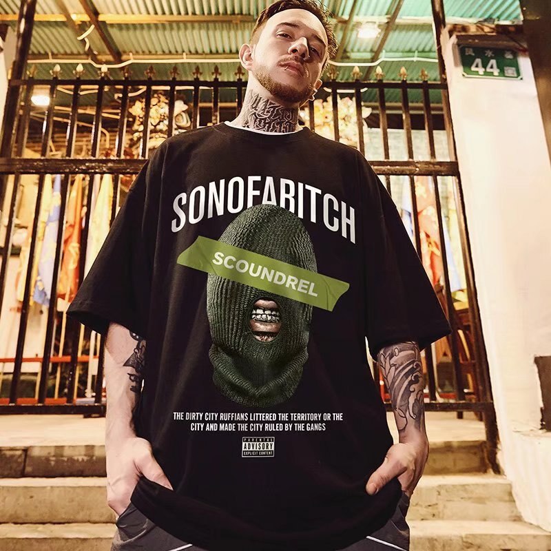Balaclava SCOUNDREL T-Shirt Black, XS - Streetwear T-Shirt - Slick Street