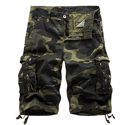 Military Camouflage Vector Shorts Dark Green, 29 - Streetwear Shorts - Slick Street