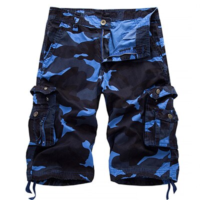 Military Camouflage Vector Shorts Sky Blue, 29 - Streetwear Shorts - Slick Street