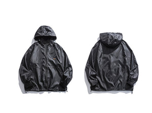 P1 Windbreaker Jacket Black, XS - Streetwear Jacket - Slick Street