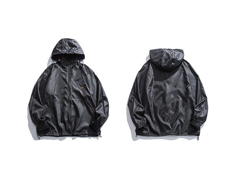 P1 Windbreaker Jacket Black, XS - Streetwear Jacket - Slick Street