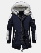 Fur Hood Winter Coat Navy, XS - Streetwear Jackets - Slick Street