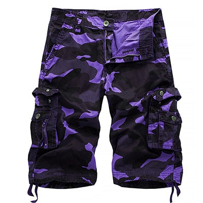 Military Camouflage Vector Shorts Purple, 29 - Streetwear Shorts - Slick Street