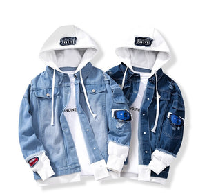 S Denim Hooded Jacket ,  - Streetwear Jackets - Slick Street