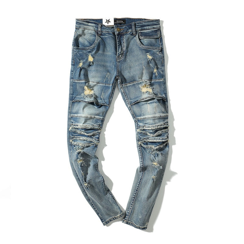 ZA26 Biker Skinny Jeans Blue, XS - Streetwear Pants - Slick Street