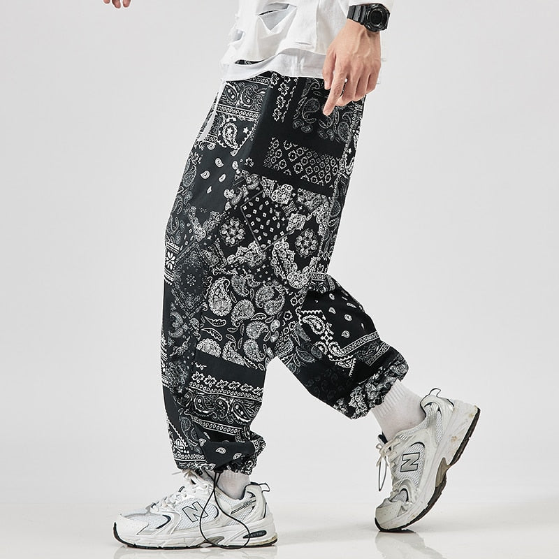 Paisley Bandana Pattern Pants ,  - Streetwear Pants - Slick Street