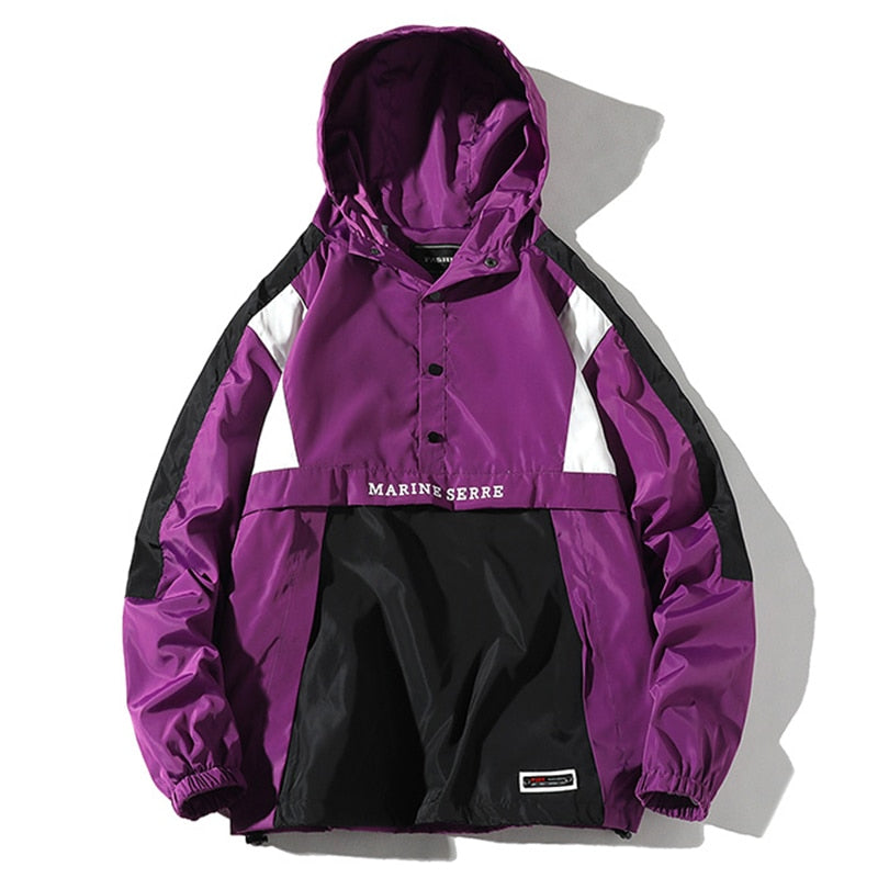 Color Block VA2 Windbreaker Jacket Purple, XS - Streetwear Jacket - Slick Street