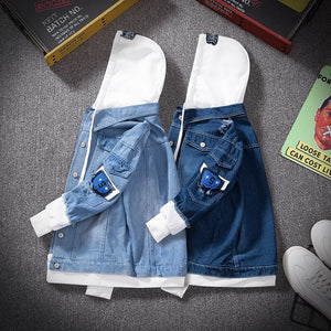 S Denim Hooded Jacket ,  - Streetwear Jackets - Slick Street