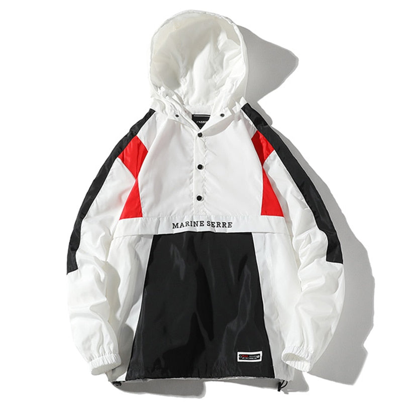 Color Block VA2 Windbreaker Jacket White 1, XS - Streetwear Jacket - Slick Street