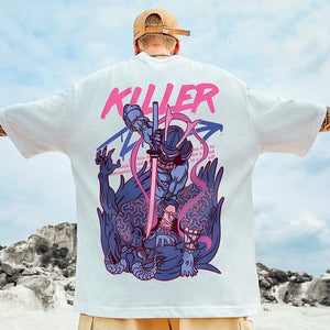 Killer Samurai T-Shirt White, XS - Streetwear T-Shirt - Slick Street