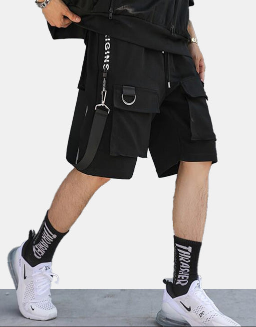 Black Bermuda 'Origin' Shorts ,  - Streetwear Shorts - Slick Street