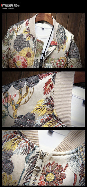 Boutonnieres Embroidery Jacket ,  - Streetwear Jacket - Slick Street