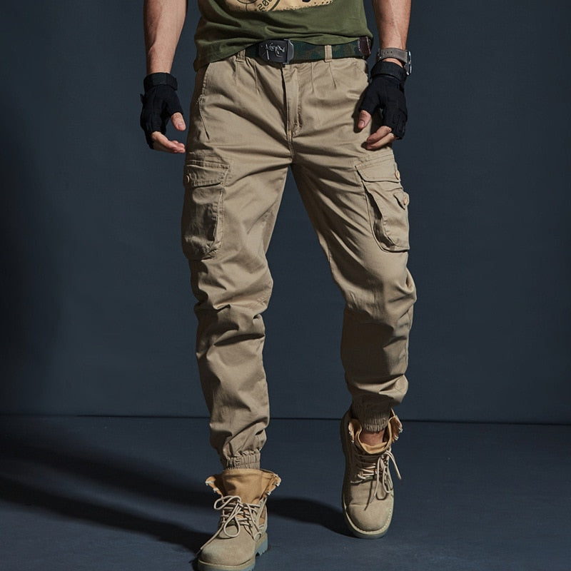 Casual Military Tactical Pants 28, Khaki - Streetwear Pants - Slick Street