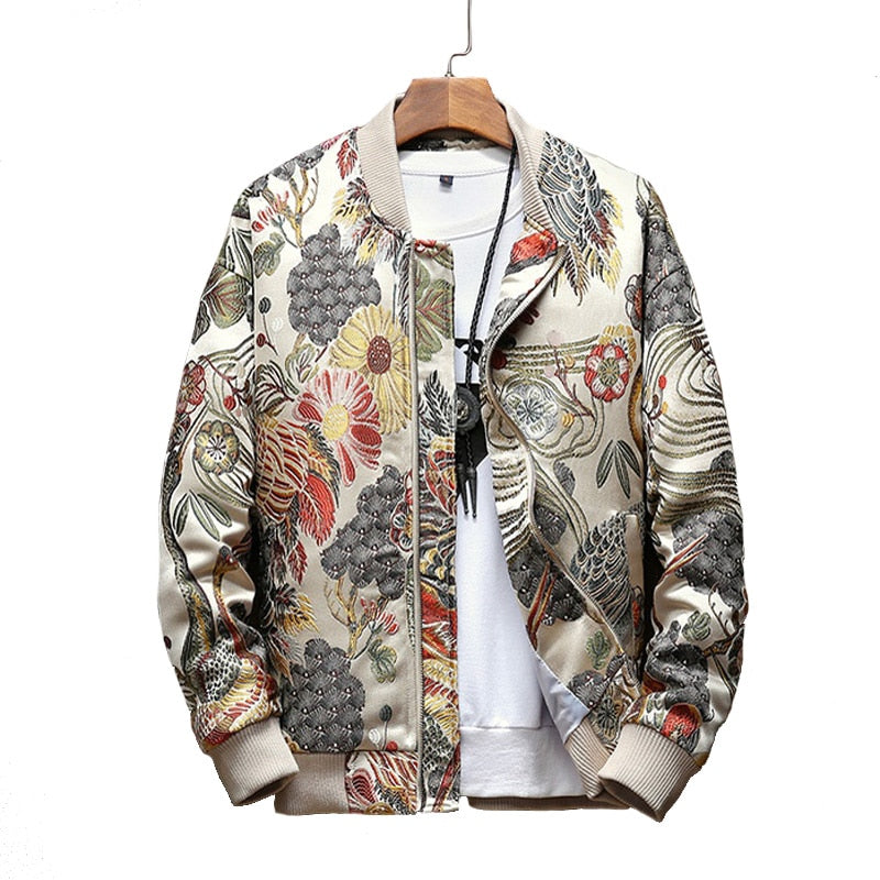 Boutonnieres Embroidery Jacket White, XS - Streetwear Jacket - Slick Street