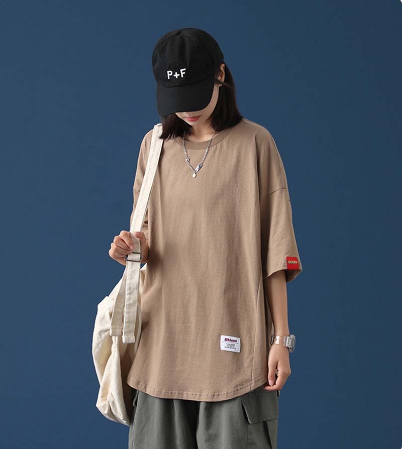 Tunic Loose-Fit T-Shirt Khaki, XS - Streetwear T-Shirt - Slick Street