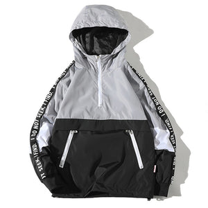 Color Block VA2 Windbreaker Jacket Gray, XS - Streetwear Jacket - Slick Street