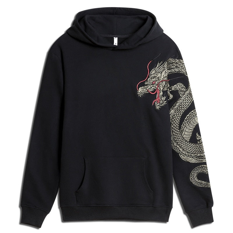 Smaug Dragon Sleeve Hoodies Black, XS - Streetwear Hoodie - Slick Street