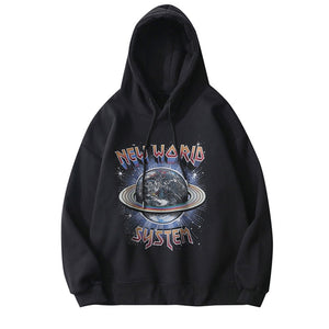 New World Planet System Hoodie Black, XS - Streetwear Hoodie - Slick Street