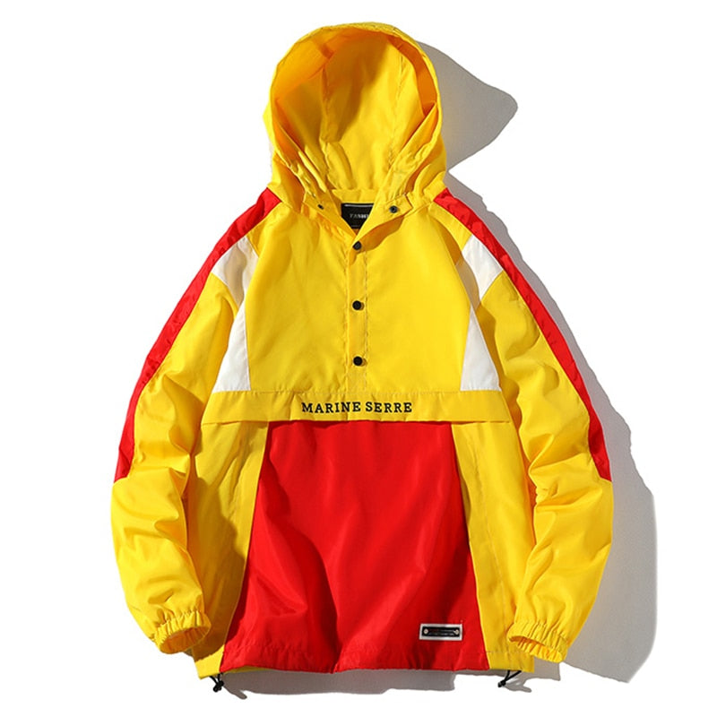Color Block VA2 Windbreaker Jacket Yellow, XS - Streetwear Jacket - Slick Street